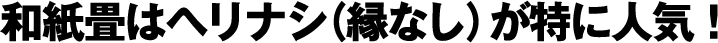 和紙畳はヘリナシ（縁なし）が特に人気！